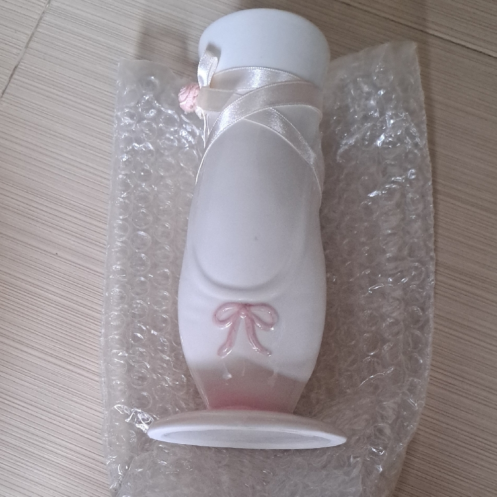 Russ White and Pink Ballet Slipper Vase